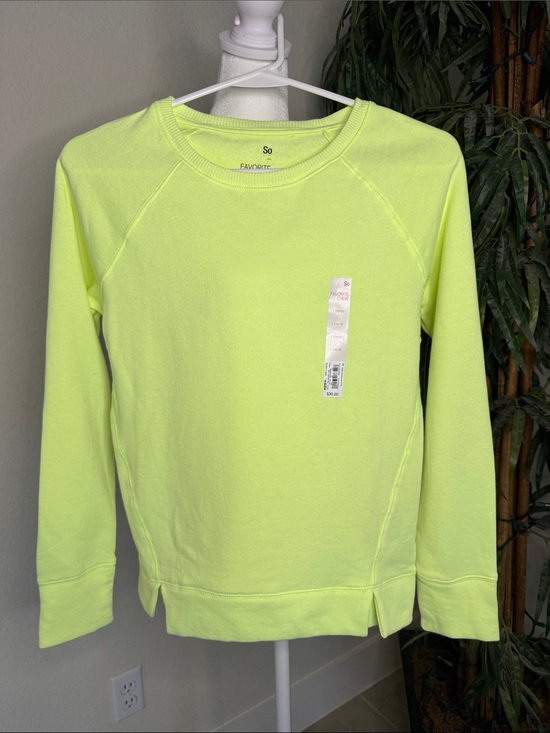 SO Other - Kohl's SO Neon Yellow Crewneck Soft Sweatshirt for Girls Size 10/12